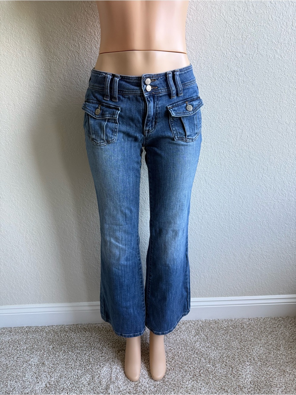 Y2K 2000s Low Rise Bootcut Jeans Size 6 Short